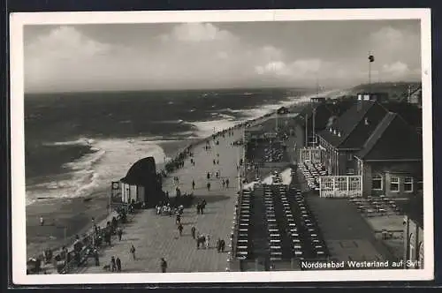 AK Westerland, Strand und Strandpromenade