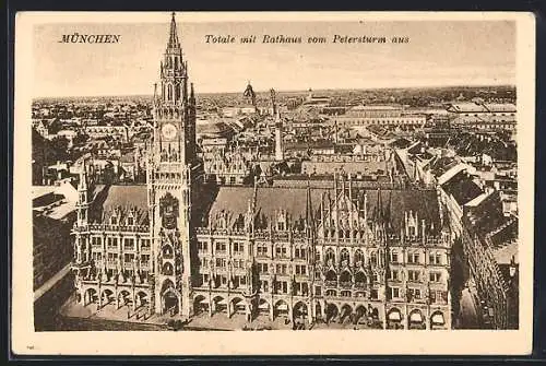 AK München-Au, Rathaus, Totalansicht vom Peterstum aus