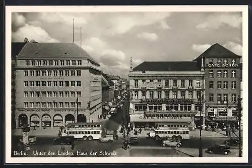 AK Berlin, Unter den Linden, Haus der Schweiz