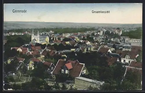 AK Gernrode / Harz, Gesamtansicht mit Kirche