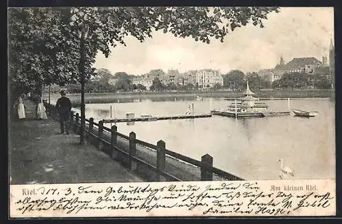 AK Kiel, Am kleinen Kiel, mit Uferpromenade