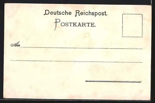 Lithographie Münster / Westfalen, Prinzipalmarkt, Bahnhof, Post