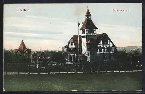 AK Elberfeld, Gaststätte Schützenhaus, Panorama-Ansicht