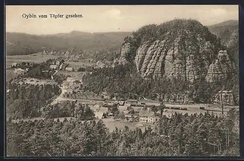 AK Oybin, Teilansicht vom Töpfer gesehen