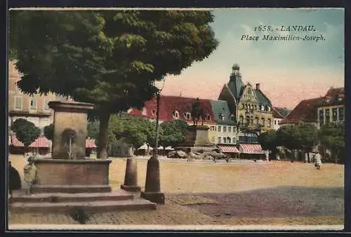 AK Landau / Pfalz, Place Maximilien-Joseph