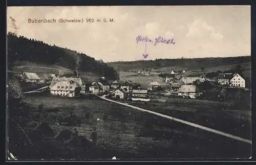 AK Bubenbach /Schwarzw., Gesamtansicht übers Feld