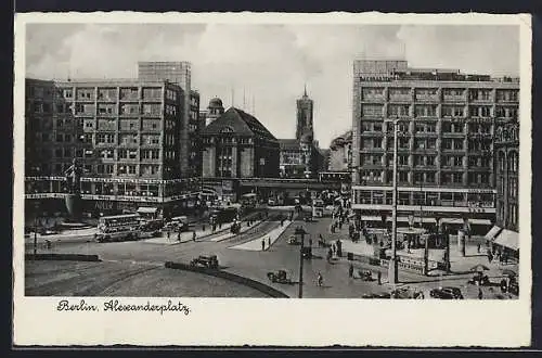 AK Berlin, Belebte Szene am Alexanderplatz