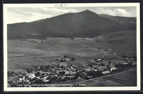 AK Lam /Bay., Ortsansicht mit Osser aus der Vogelschau