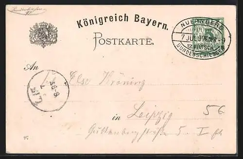 Künstler-AK Paul Ritter: Nürnberg, XII. Deutsches Bundesschiessen 1897