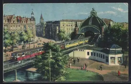 AK Berlin-Schöneberg, U-Bahn über dem Nollendorfplatz