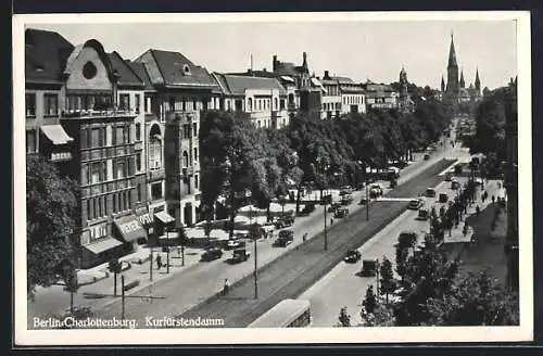 AK Berlin-Charlottenburg, Kurfüstendamm mit Geschäften