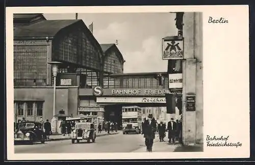 AK Berlin, Bahnhof Friedrichstrasse mit Hotel Harzburg