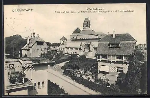 AK Darmstadt, Ernst Ludwig-Haus, Ausstellungshaus und Hochzeitsturm