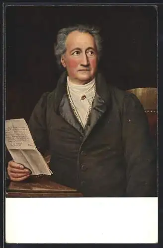 AK Johann Wolfgang von Goethe mit einem Brief