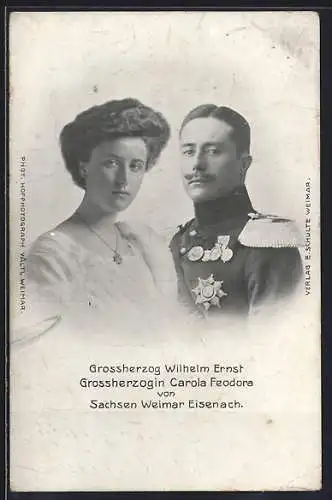 AK Grossherzog Wilhelm Ernst und Carola Feodora von Sachsen-Weimar-Eisenach