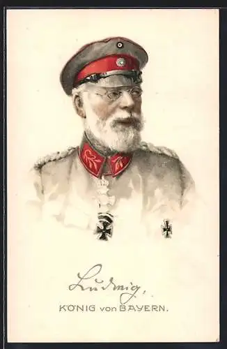 AK König Ludwig III. in Uniform mit Eisernem Kreuz