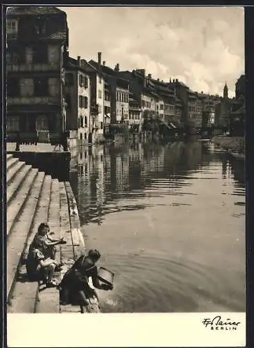 Foto-AK Friedrich Franz Bauer: Strassburg, Am Wasserzoll