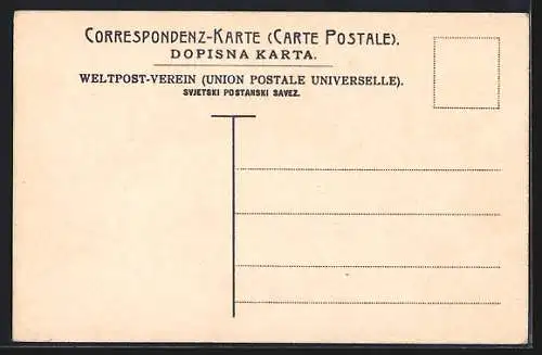 AK Briefmarken und Wappen, Krone, Ritter mit Schwert