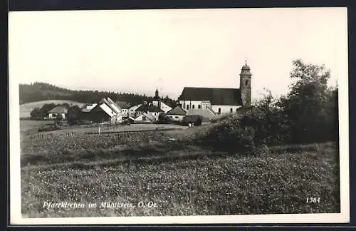 AK Pfarrkirchen im Mühlkreis, Ortsansicht mit Kirche