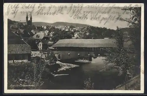 AK Forbach /Schwarzwald, Teilansicht mit Kirche