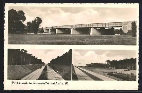 AK Reichsautobahn Darmstadt-Frankfurt a/M, drei Motive