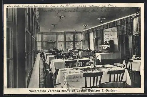 AK Forbach, Gasthaus zur roten Lache, Bes. E. Gartner, Veranda