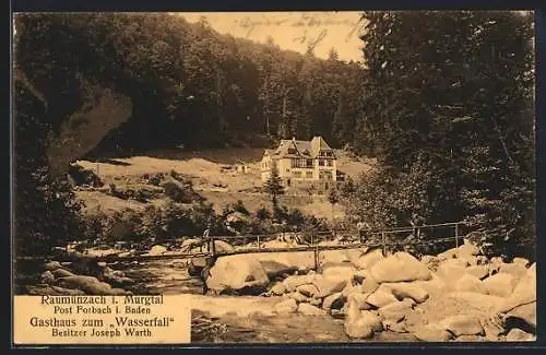 AK Raumünzach, Gasthaus zum Wasserfall