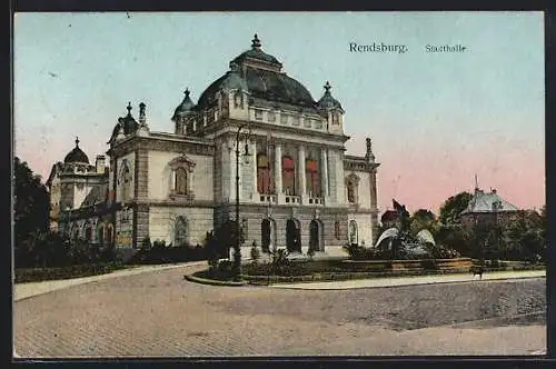 AK Rendsburg, Stadthalle, Aussenansicht