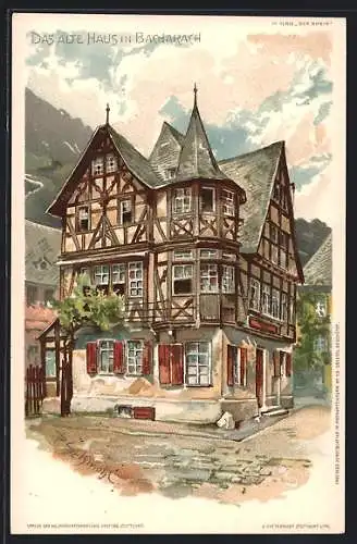 Künstler-AK P. Schmohl: Bacharach, Das Alte Haus