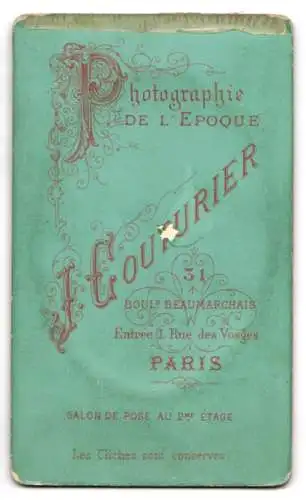 Fotografie J. Couturier, Paris, Boulevard Beaumarchais 31, Porträt einer Dame