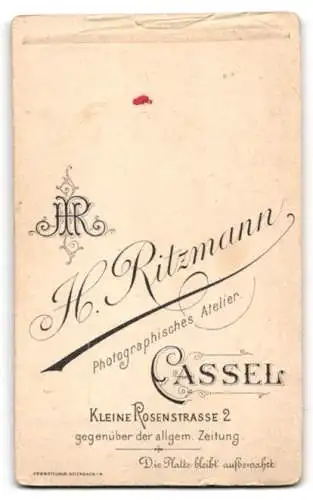 Fotografie H. Ritzmann, Cassel, Kleine Rosenstrasse 2, Porträt eines Paares