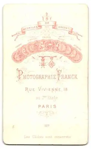 Fotografie Franck, Paris, Rue Vivienne 18, Porträt eines Mannes mit Schnurrbart