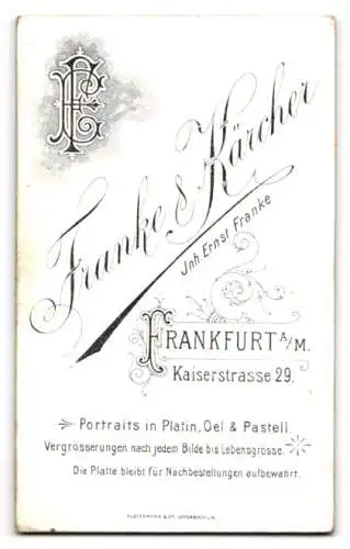 Fotografie Franke & Kärcher, Frankfurt am Main, Kaiserstrasse 29, Porträt einer jungen Frau