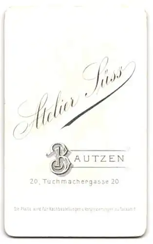 Fotografie Atelier Süss, Bautzen, Tuchmachergasse 20, Porträt eines Mannes mit Schnurrbart