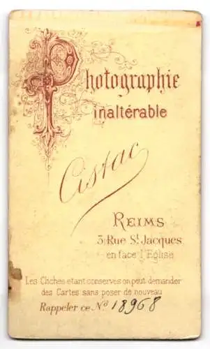 Fotografie Cistac, Reims, Rue St. Jacques 3, Porträt eines jungen Mannes