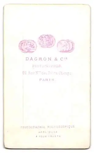 Fotografie Dagron &amp Cie, Paris, Rue des Petits Champs 66, Porträt eines bärtigen Mannes