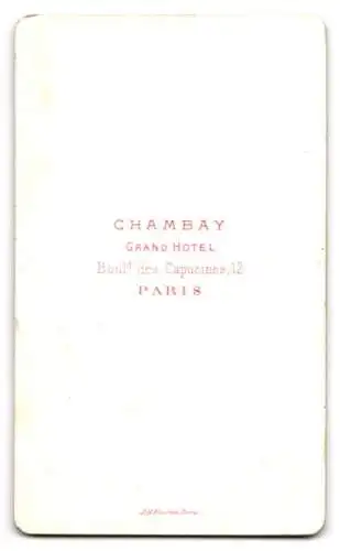 Fotografie Chambay, Paris, Boulevard des Capucines 12, Porträt eines Mannes mit Bart