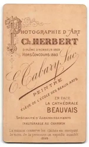 Fotografie E. Cabary, Beauvais, Porträt eines Herrn mit Bart