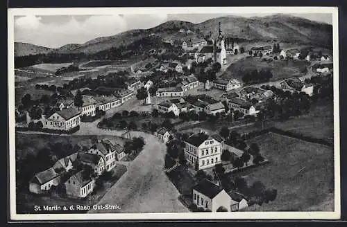 AK St. Martin an der Raab, Ortsansicht aus der Vogelschau