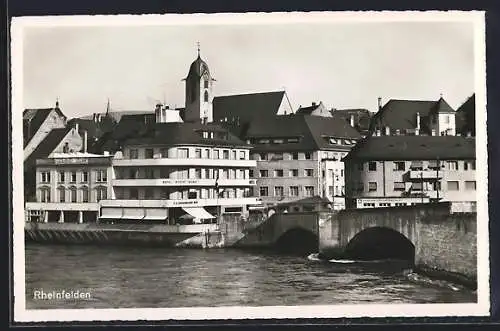 AK Rheinfelden, Hotel Schiff mit Kirche