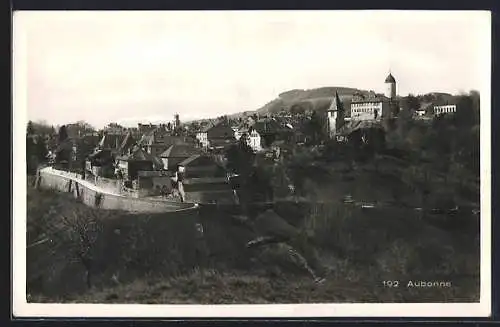 AK Aubonne, Panorama mit Kirche