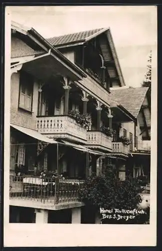 AK Falkenfluh, Hotel Falkenfluh S. Dreyer, Teilansicht mit Balkonen