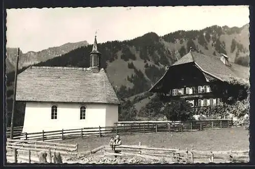 AK Bellegarde, Ortspartie mit Haus u. Kirche