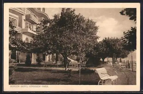 AK Gunten, Hotel-Hirschen, Parkansicht