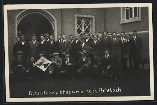 AK Rohrbach, Rekrutenaushebung 1931, Gruppenbild