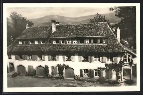 AK Boudry /Grandchamp, Pension aus der Vogelschau