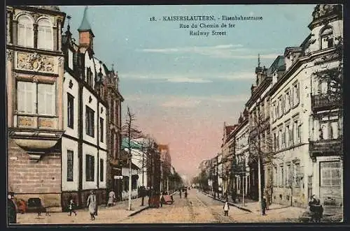 AK Kaiserslautern, Eisenbahnstrasse bei Abendstimmung