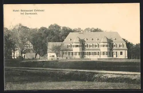 AK Darmstadt, Blick zum Hotel-Restaurant Einsiedel