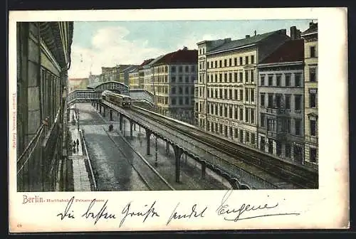 AK Berlin-Kreuzberg, Hochbahnhof in der Prinzenstrasse