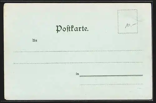 Mondschein-Lithographie Mannheim, Paradeplatz im silbernen Licht des Mondes